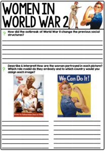 Women in World War 2 Reading Passage and Worksheets by TeacherManuElla