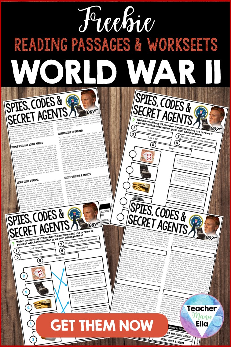 Free History Teaching Resources - WW2 Worksheets and Reading Passages by TeacherManuella